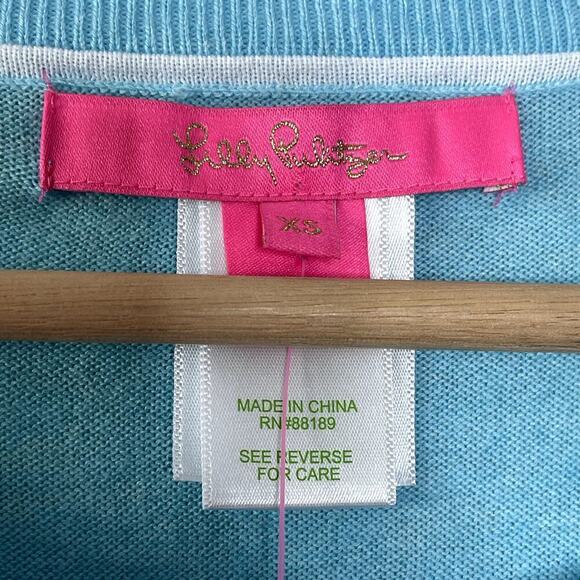LILLY PULITZER  DAMARA SWEATER HEATHERED BAYSIDE BLUE  SIZE XS NWT - Picture 7 of 11